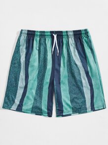 Guys Striped Drawstring Shorts