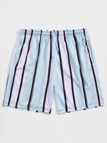 Guys Striped Drawstring Shorts