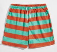 Guys Striped Drawstring Shorts