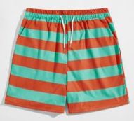 Guys Striped Drawstring Shorts