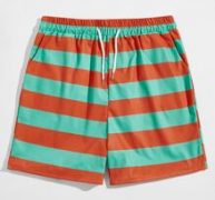 Guys Striped Drawstring Shorts