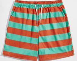 Guys Striped Drawstring Shorts