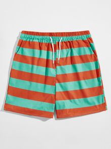 Guys Striped Drawstring Shorts