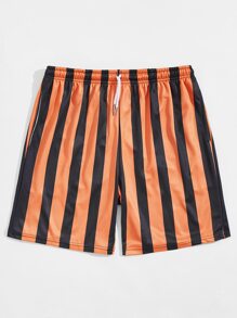 Guys Striped Drawstring Shorts