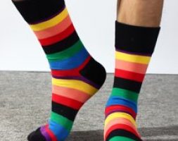 Guys Striped Pattern Socks