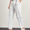 Guys Striped Tapered Pants With Keychain