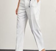 Guys Striped Tapered Pants With Keychain