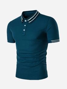 Guys Striped Trim Polo Shirt