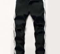 Guys Tape Ripped Jeans