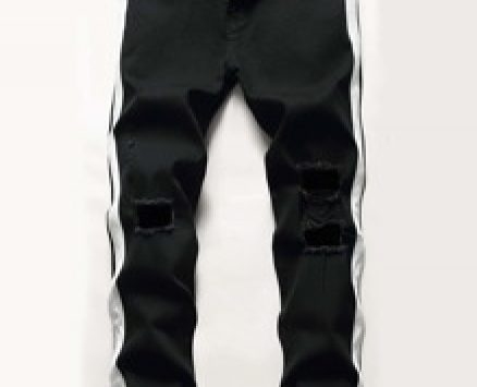 Guys Tape Ripped Jeans