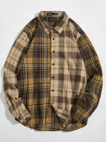 Guys Tartan Button Front Shirt