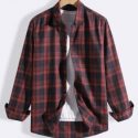 Guys Tartan Print Shirt Without Tee