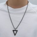 Guys Triangle Pendant Necklace