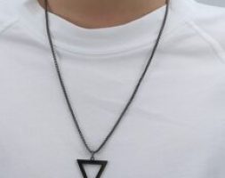 Guys Triangle Pendant Necklace