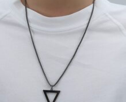 Guys Triangle Pendant Necklace
