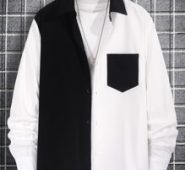 Guys Two Tone Pocket Patched Shirt Without Tee