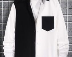 Guys Two Tone Pocket Patched Shirt Without Tee
