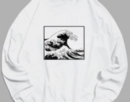Guys Wave Print Sweatshirt
