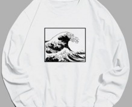 Guys Wave Print Sweatshirt