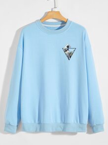 Guys Wave Print Sweatshirt