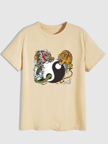 Guys Yin & Yang Print Tee