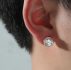 Guys Zircon Decor Stud Earrings