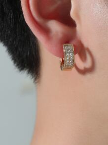 Guys Zircon Hoop Earrings