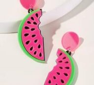 Half Watermelon Drop Earrings 1pair