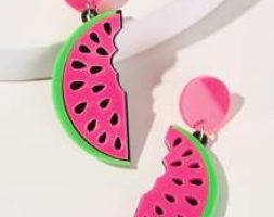 Half Watermelon Drop Earrings 1pair