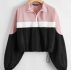Half Zipper Colorblock Crop Wind Jacket