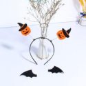 Halloween 1pc Pumpkin Headband & 2pcs Bat Hair Clip