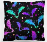 Halloween Bat Print Cushion Cover Without Filler