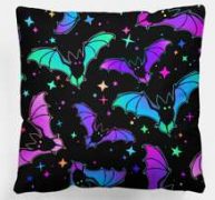 Halloween Bat Print Cushion Cover Without Filler