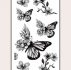 Halloween Butterfly & Flower Pattern Tattoo Sticker