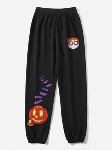 Halloween Cartoon Graphic Sweatpants