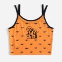 Halloween Graphic Double Strap Ringer Crop Cami