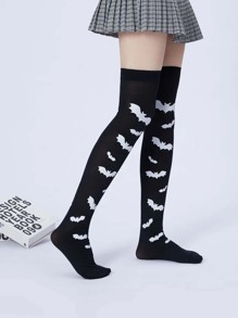 Halloween Graphic Over The Knee Socks