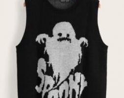 Halloween Pattern Sweater Vest