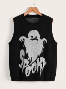 Halloween Pattern Sweater Vest