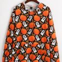 Halloween Print Drawstring Hoodie