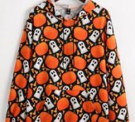 Halloween Print Drawstring Hoodie