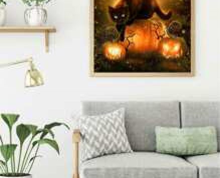 Halloween Pumpkin DIY Diamond Unframed Painting