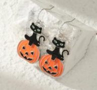 Halloween Pumpkin Drop Earrings