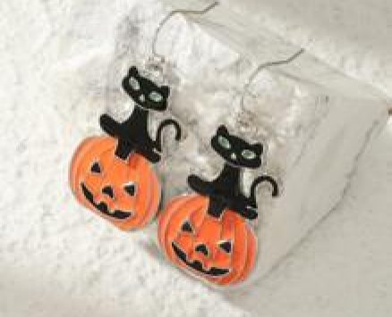 Halloween Pumpkin Drop Earrings