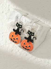 Halloween Pumpkin Drop Earrings