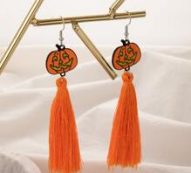 Halloween Pumpkin Drop Earrings