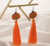 Halloween Pumpkin Drop Earrings