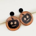 Halloween Pumpkin Graphic Drop Earrings