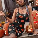 Halloween Pumpkin Print Bodycon Cami Dress