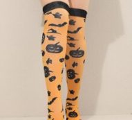 Halloween Pumpkin Print Over The Knee Socks